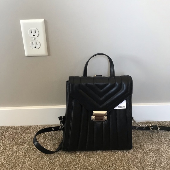 Michael Kors medium size black leather backpack - Picture 2 of 9